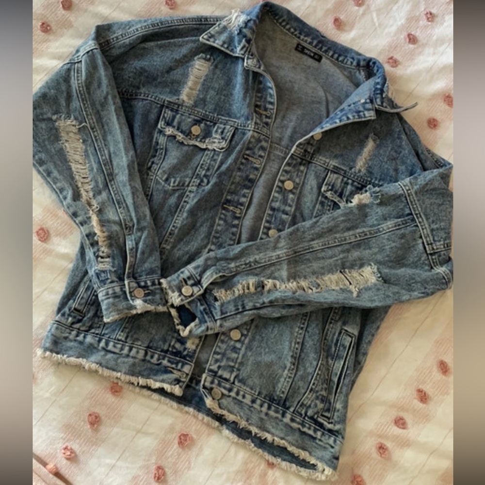 Shein Distressed Jean Jacket